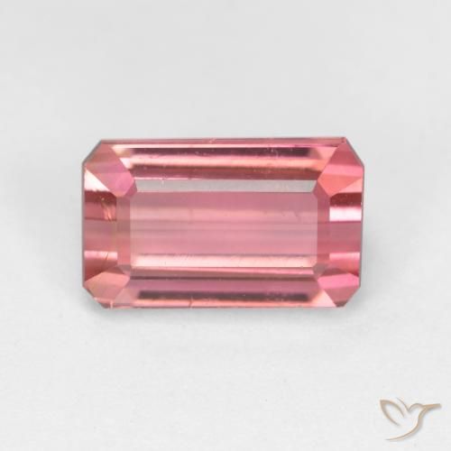 1.88ct 자연스러운 오렌지 핑크 전기석, 에메랄드 컷, VS