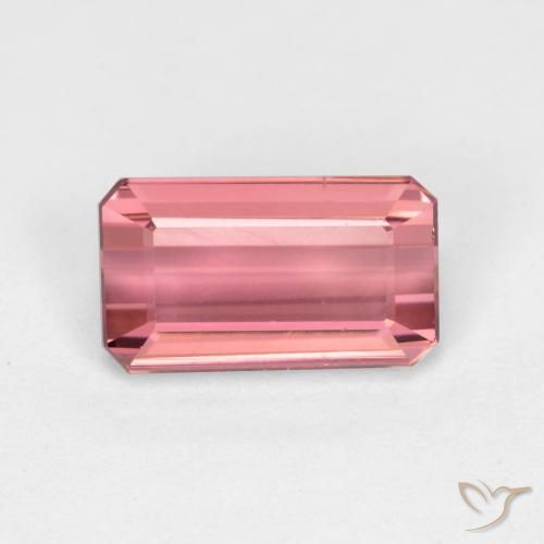 1.41ct 자연스러운 인텐스 핑크 전기석, 에메랄드 컷, VVS-VS