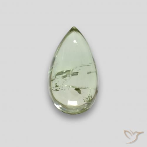 1.52ct 자연스러운 연한 초록색 전기석, 배 모양, 투명한