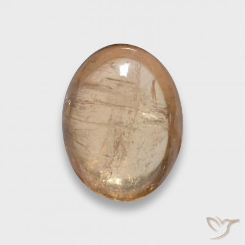 3.73ct 자연스러운 멜론 오렌지 전기석, 타원형, 투명한