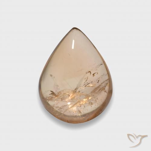 3.15ct 자연스러운 라이트 오렌지 전기석, 배 모양, 투명한