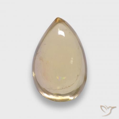 2.42ct 자연스러운 라이트 골든 전기석, 배 모양, 투명한