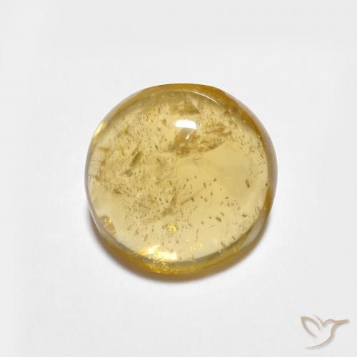 1.44ct 자연스러운 미디엄 골드 전기석, 둥근, 투명한