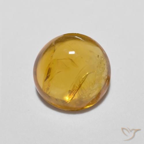1.24ct 자연스러운 골든 브라운 전기석, 둥근, 투명한