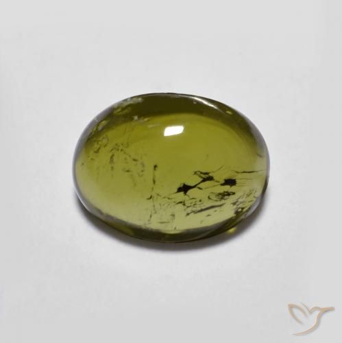 1.82ct 자연스러운 따뜻한 녹색 전기석, 타원형, 투명한