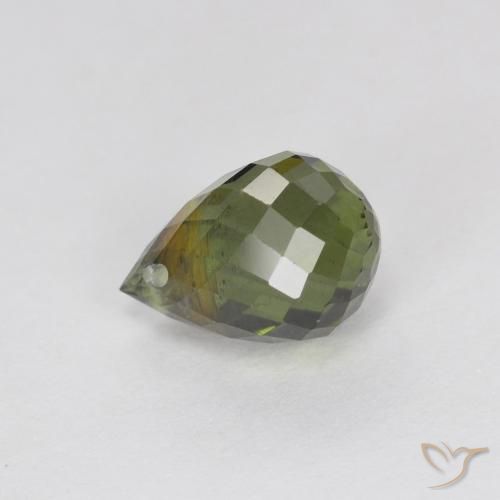 1.54ct 자연스러운 짙은 녹색 전기석, 브리올레트, VS-SI