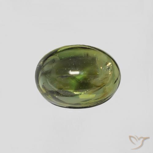 1.31ct 자연스러운 갈색을 띤 녹색 전기석, 타원형, 투명한