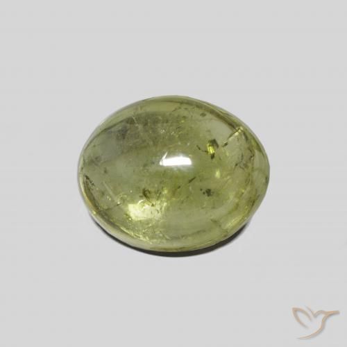 3.89ct 자연스러운 연한 초록색 전기석, 타원형, 투명한
