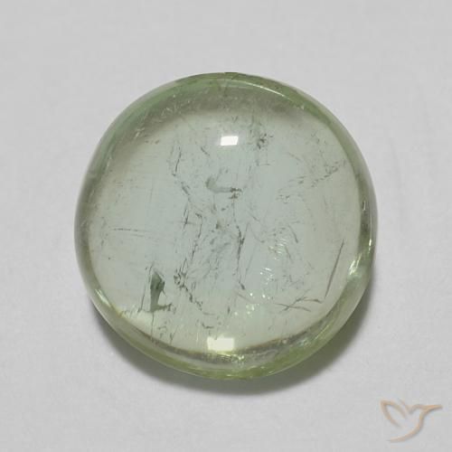 1.13ct 자연스러운 미디엄 라이트 그린 전기석, 둥근, 투명한