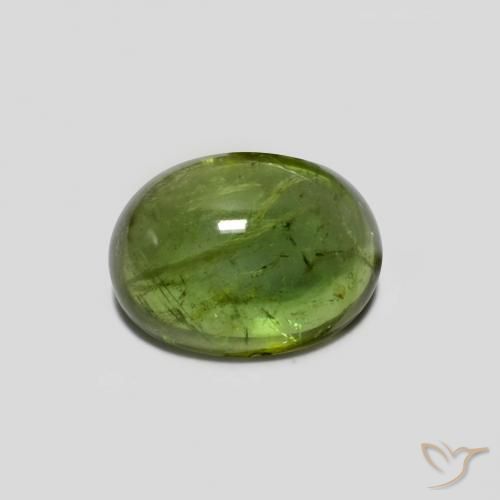 1.41ct 자연스러운 미디엄 그린 전기석, 타원형, 투명한