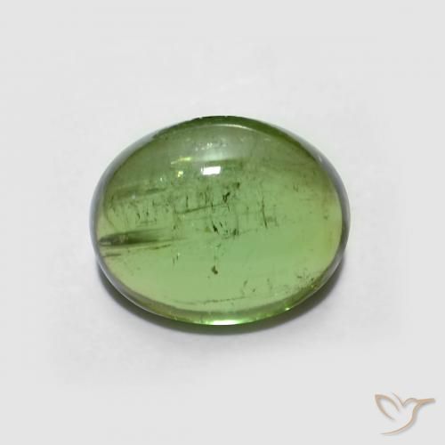 2.18ct 자연스러운 미디엄 그린 전기석, 타원형, 투명한