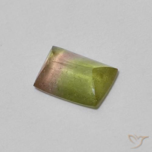 0.43ct 자연스러운 다색 전기석, 바게트, 투명한