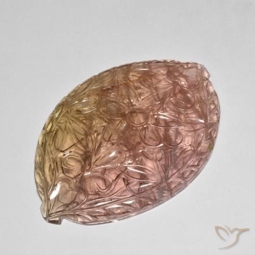 86.71ct 자연스러운 오렌지 핑크 전기석, 팬시한, 투명한