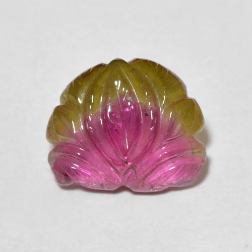 3.93ct 자연스러운 바이컬러 전기석, 팬시한, 투명한