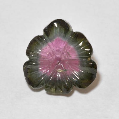 5.23ct 자연스러운 수박 전기석, 플라워 컷, 투명한