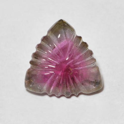 4.18ct 자연스러운 다색 전기석, 플라워 컷, 투명한