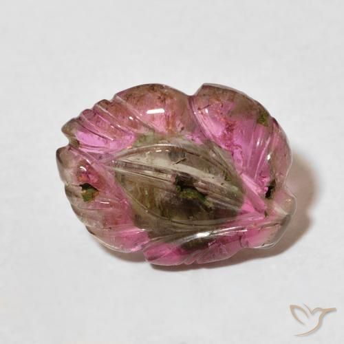 3.78ct 자연스러운 다색 전기석, 플라워 컷, 투명한