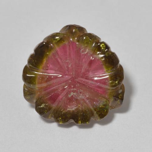 8.80ct 자연스러운 수박 전기석, 플라워 컷, 투명한