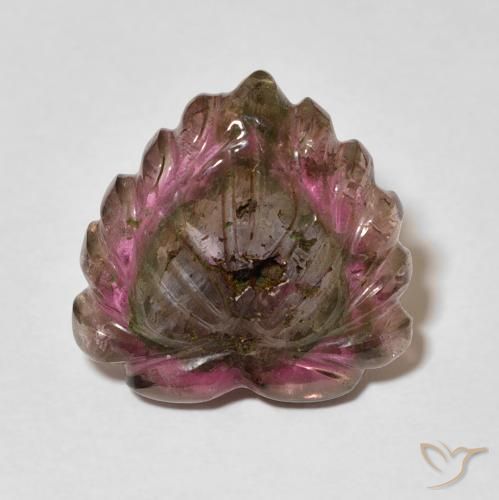 6.24ct 자연스러운 다색 전기석, 플라워 컷, 투명한