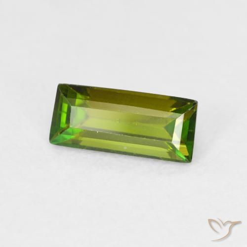 0.90ct 자연스러운 갈색을 띤 녹색 전기석, 바게트, VVS-VS