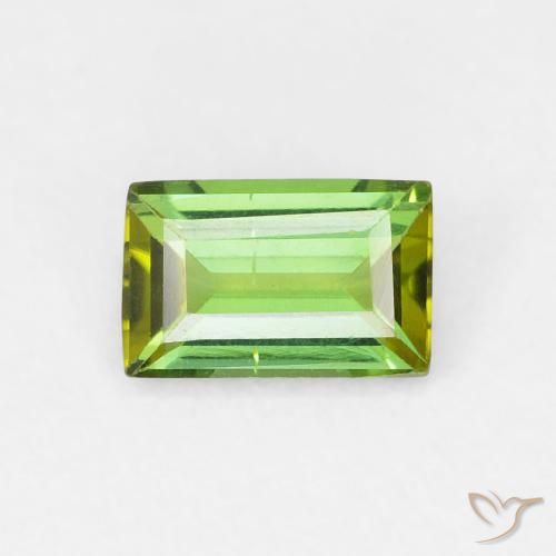 0.67ct 자연스러운 흙빛 녹색 전기석, 바게트, VVS-VS