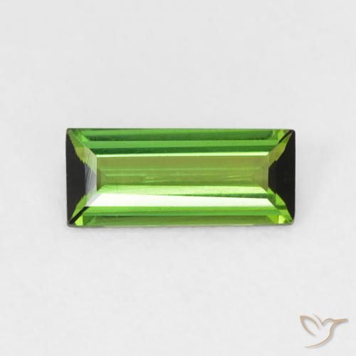 0.52ct 자연스러운 미디엄 그린 전기석, 바게트, VVS-VS
