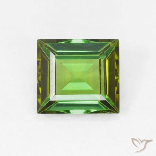 0.58ct 자연스러운 흙빛 녹색 전기석, 바게트, VVS-VS