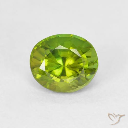 0.73ct 자연스러운 활기찬 녹색 전기석, 타원형, VVS-VS