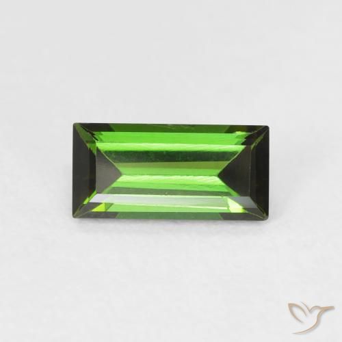 0.91ct 자연스러운 흙빛 녹색 전기석, 바게트, VVS-VS