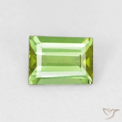 0.57ct 자연스러운 활기찬 녹색 전기석, 바게트, VVS-VS