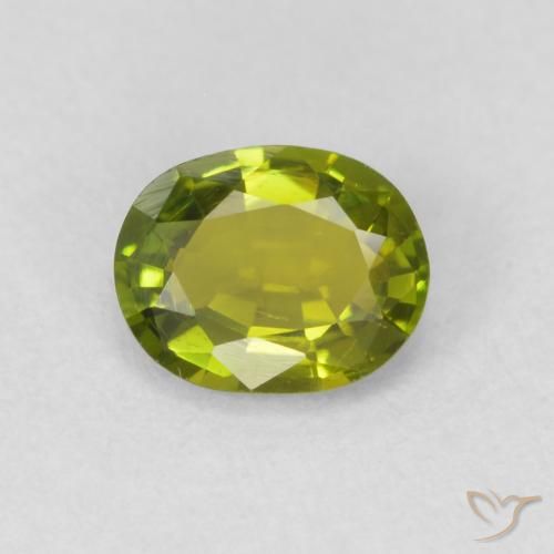 0.58ct 자연스러운 활기찬 녹색 전기석, 타원형, VS
