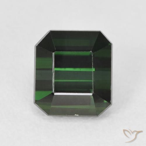1.48ct 자연스러운 딥그린 전기석, 에메랄드 컷, VVS