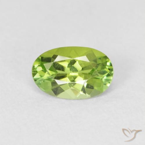 0.46ct 자연스러운 밝은 녹색 전기석, 타원형, VVS