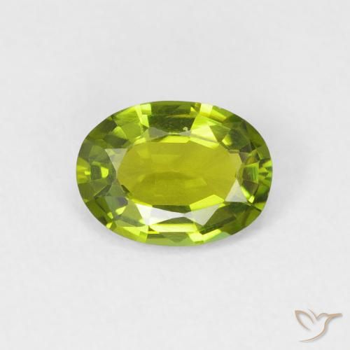 0.71ct 자연스러운 활기찬 녹색 전기석, 타원형, VVS