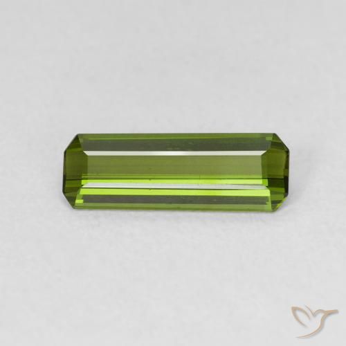 0.85ct 자연스러운 해초 녹색 전기석, 에메랄드 컷, VS