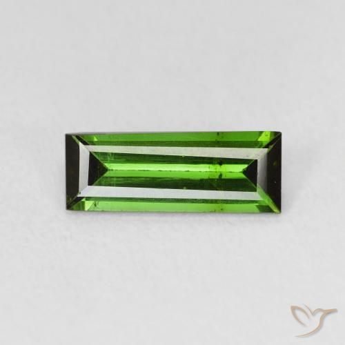 1.08ct 자연스러운 Medium Dark-Green 전기석, 바게트, VS