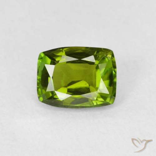0.74ct 자연스러운 미디엄 그린 전기석, 방석, VVS-VS