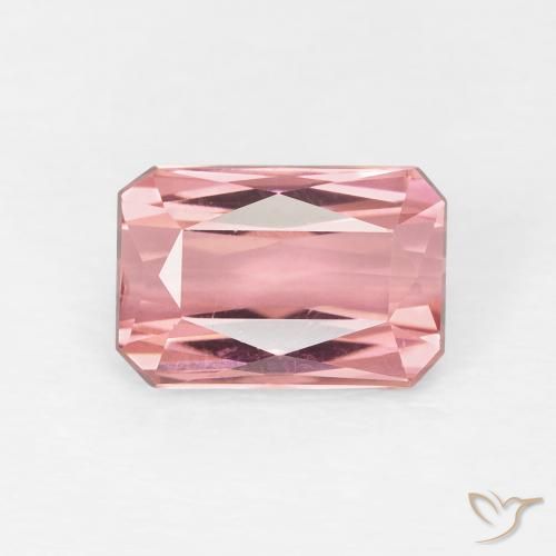 1.61ct 자연스러운 라이트 핫 핑크 전기석, 에메랄드 컷, VVS-VS