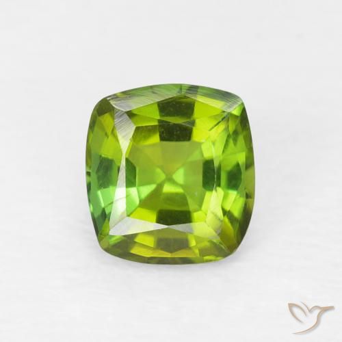 0.66ct 자연스러운 활기찬 녹색 전기석, 방석, VVS-VS