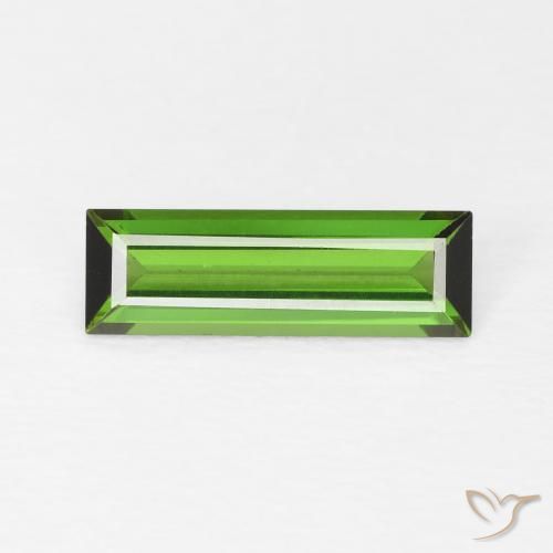 0.86ct 자연스러운 포레스트 그린 전기석, 바게트, VVS