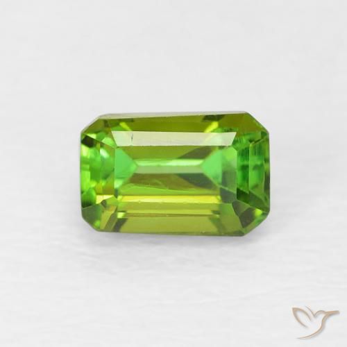 0.71ct 자연스러운 Medium Light-Green 전기석, 에메랄드 컷, VVS