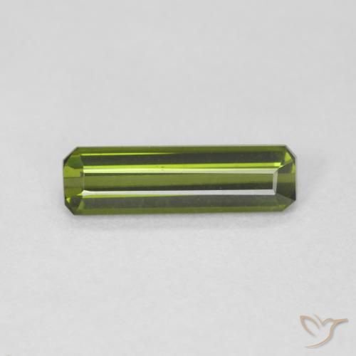 0.82ct 자연스러운 흙빛 녹색 전기석, 에메랄드 컷, VVS
