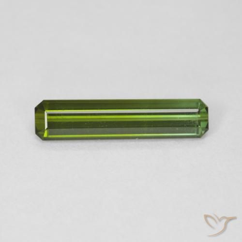 1.47ct 자연스러운 포레스트 그린 전기석, 에메랄드 컷, VVS