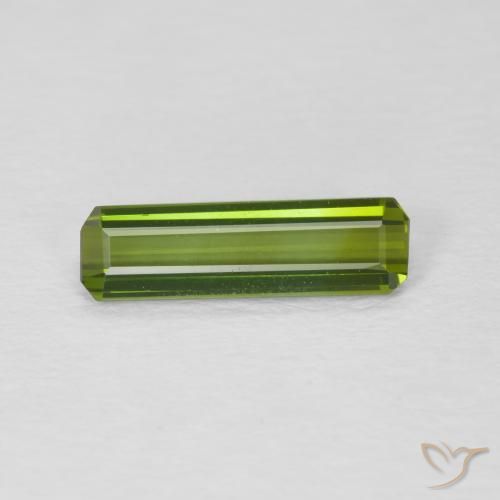 1.01ct 자연스러운 흙빛 녹색 전기석, 에메랄드 컷, VVS