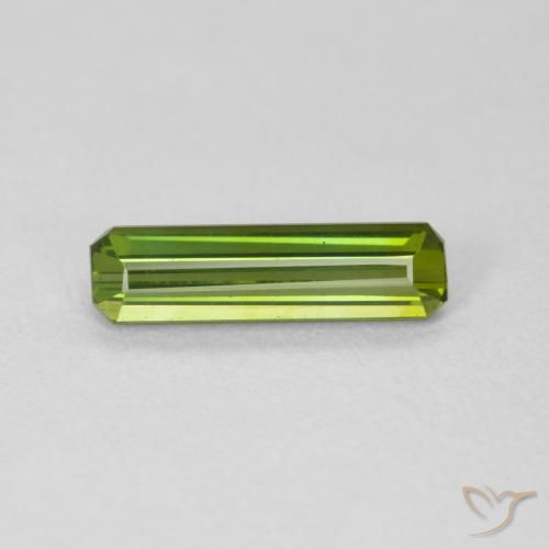 0.82ct 자연스러운 흙빛 녹색 전기석, 에메랄드 컷, VVS