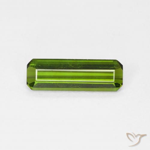 1.00ct 자연스러운 딥그린 전기석, 에메랄드 컷, VS