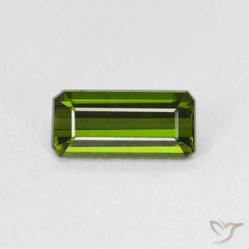 1.00ct 자연스러운 딥그린 전기석, 에메랄드 컷, VVS-VS