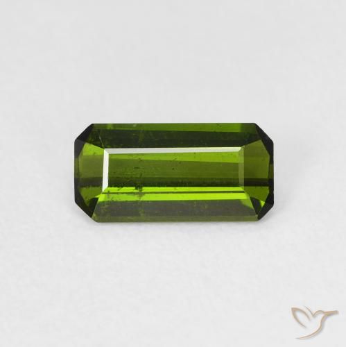 0.78ct 자연스러운 황록색 전기석, 에메랄드 컷, VS