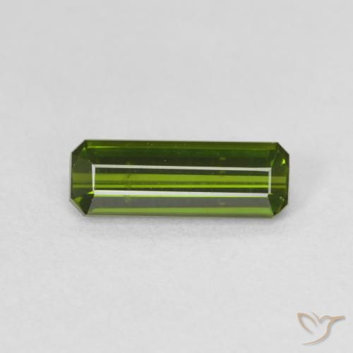0.90ct 자연스러운 따뜻한 녹색 전기석, 에메랄드 컷, VVS-VS