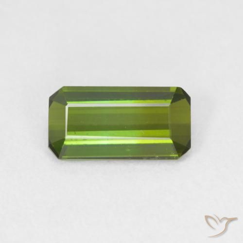1.03ct 자연스러운 포레스트 그린 전기석, 에메랄드 컷, VVS